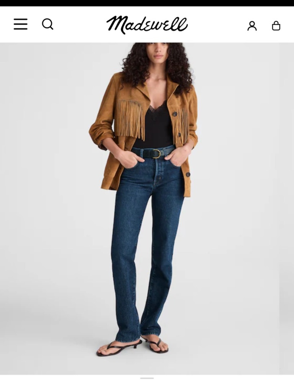 Madewell NWT the tall longline Straight-Leg Jeans button fly women’s size 23L